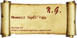 Nemecz György névjegykártya